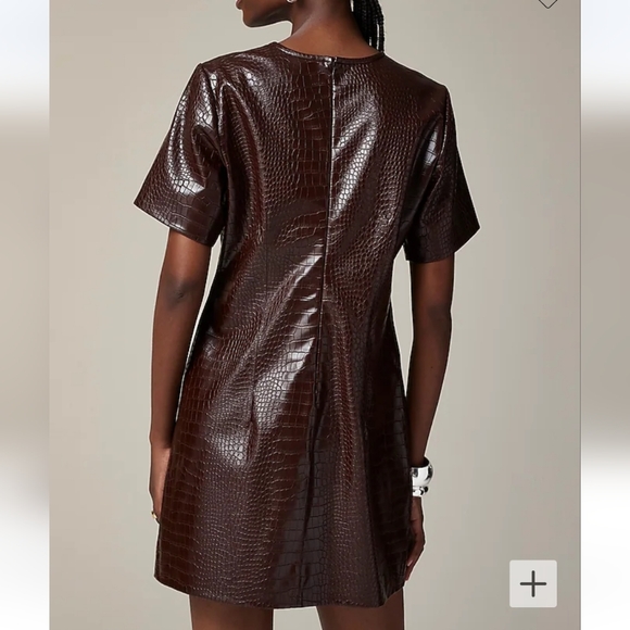 NWT J. Crew Collection croc-embossed mini dress - Picture 2 of 5